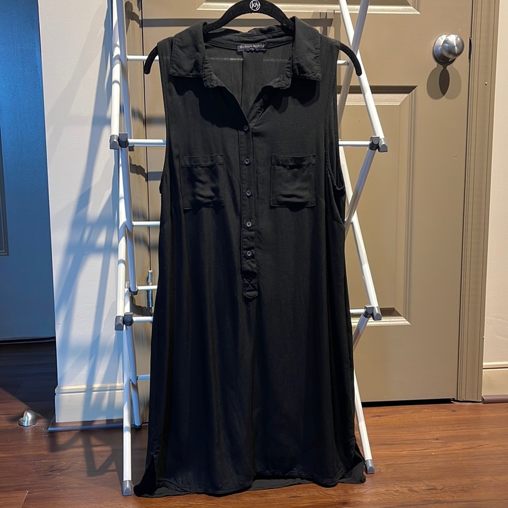 Black Collared Button Down Dress